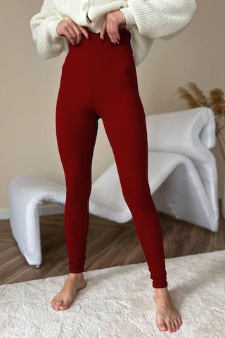 Madmext Bordo Yüksek Bel Kadın Fitilli Tayt Mg1625 Bordo