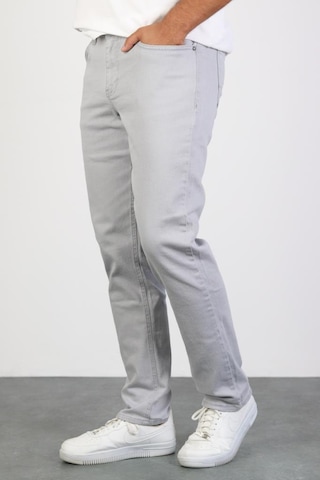 HLT Jeans Erkek Gümüş Gri Regular Likralı Esnek Kot Pantolon 001