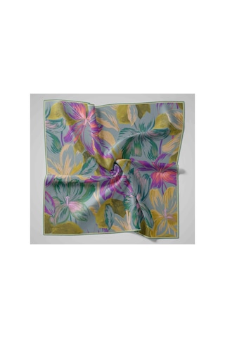 Silk Home Twill İpek Eşarp - 11480-51 Metalik Gri Yeşil