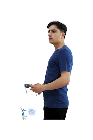 Sermoda Erkek Slim Fit V Yaka Tişört - Dar Kesim Basic Günlük T-shirt İndigo