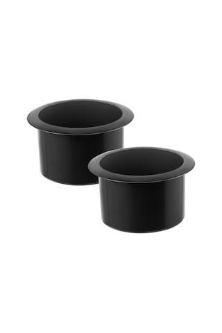 Qingmipy Siyah Plastik Taşınabilir Bardak Tutucu - Sandalye, Koltuk, Araç Ve Masa İçin 2'li Set