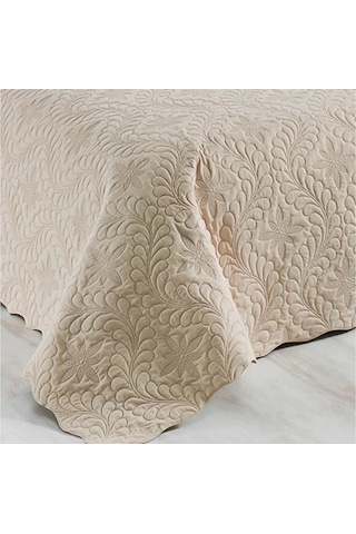 Tek Kişilik Düz Renk Kapitone Yatak Örtüsü, Sade Ve Şık Görünüm 175 X 250cm Bej