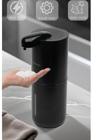 Otomatik Sensörlü Şarjlı- 4 Seviye Köpük Ayarı- Duvara Montaj Sıvı Sabunluk