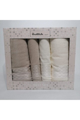 Özdilek Elissa Best Set Hamam Takımı (Banyo Seti) Krem - Bej Krem