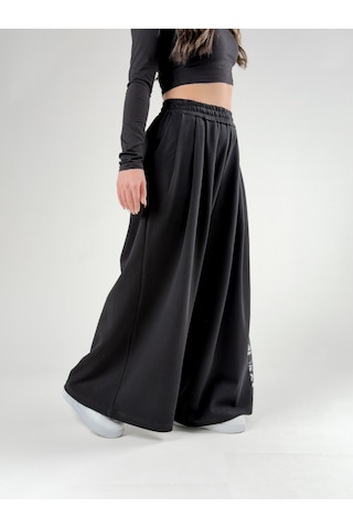 Cocopelli Desenli Siyah Oversize Kadın Samurai Pantolon Coc2775 Siyah
