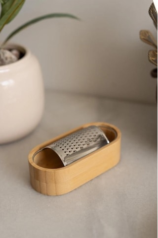 Bambu Hazneli Çelik Rende 15cm X 7cm Ahşap - Metalik