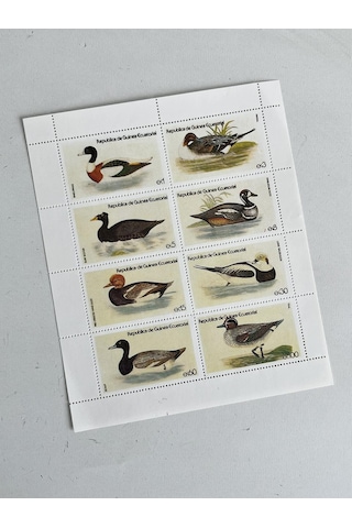 Ördek Temalı Ekvator Ginesi Damgasız 8'li Blok Pul