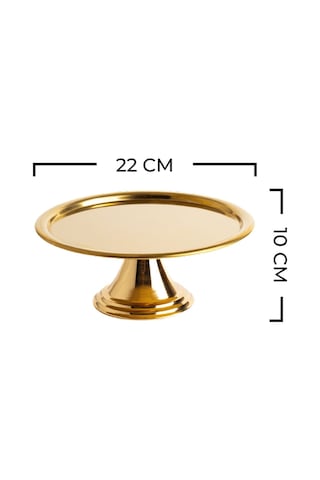 2'li Gold Yuvarlak, Ayaklı Şık Kek, Pasta, Kurabiye Ve Tatlı Servis Sunum Standı Gold