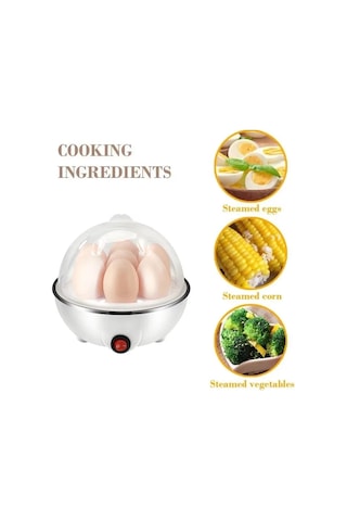 Elektrikli Yumurta Pişirici Çok Fonksiyonlu Otomatik Kapanma Yumurta Vapur Ev White