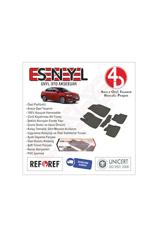 Fiat Egea Sedan Refref 4D Araca Özel Tasarım Havuzlu Paspas