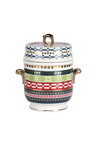 Lucky Art Lancelot Bone Kulplu Kavanoz 16cm Kırmızı