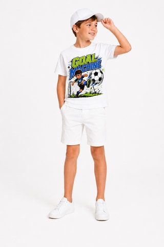 Bayloranzzo Goal Machine %100 Pamuk Premium Kalite Erkek Çocuk Tişörtü Beyaz
