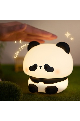 Masum Oturan Panda Tasarımlı Gece Lambası - Dokunmatik - Şarjlı Dekoratif Lamba Bebek Odası Işığı