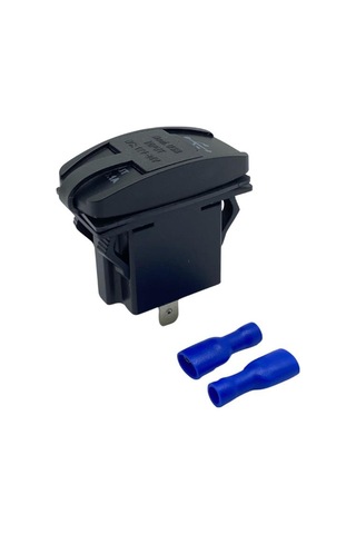 12v-24v Telefon Şarj Cihazlı Usb 3.1a Anahtar Tipi Mavi Işık