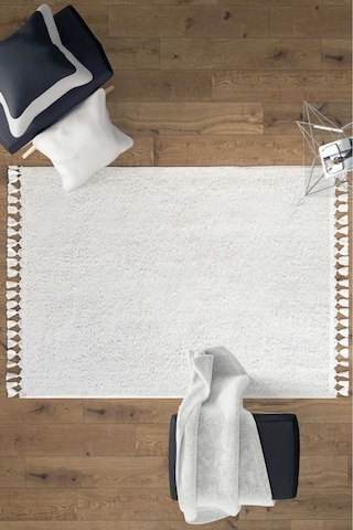 Comfort Peluş Puffy Lux Antrasit Beyaz