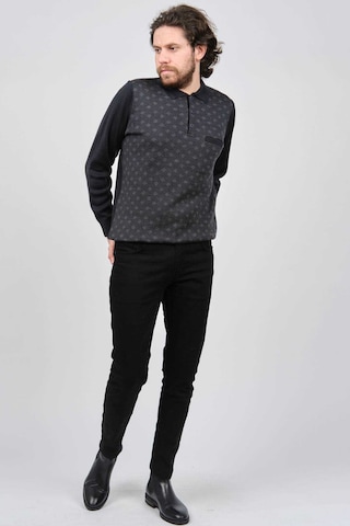 Çizgi Triko Erkek Cep Detaylı Polo Yaka Desenli Kazak 42544226 Lacivert Lacivert