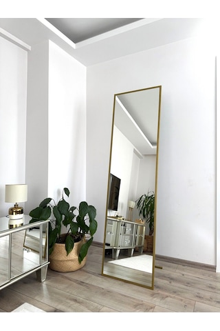 Effe Gold Metal Çerçeveli Ayaklı 180x50 Boy Aynası