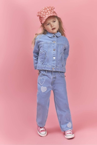 Defacto Kalp Patchli Pamuklu Pantolon Kız Bebek H0368A526SM