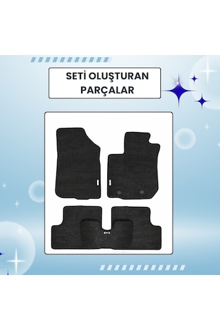 Fiat Grande Punto 2006-2010 Uyumlu Araca Özel Tam Takım Eva Oto Paspas Seti Sk