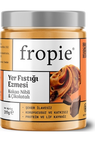 Fropie Kakao Nibli ve Çikolatalı Yer Fıstığı Ezmesi 315 G