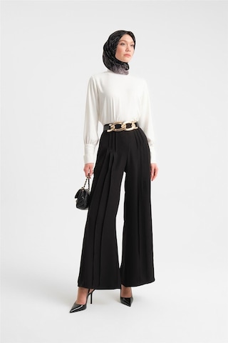 Armine Çift Nervürlü Saten Pantolon 24y2616 Siyah-siyah Siyah