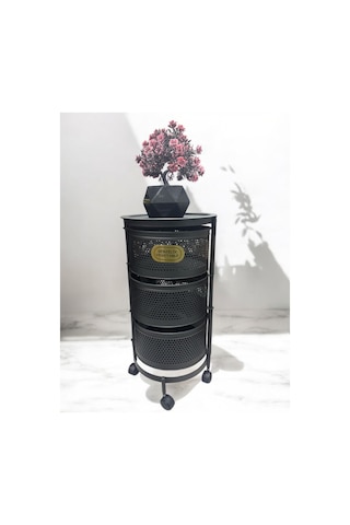 Magic Objects 3 Katlı Siyah Açılır Kapanır Sebzelik Siyah