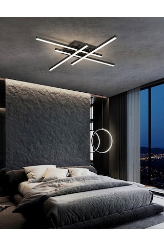 Antrasit 3 Işık Rengi 2 Led Tavan Lambası,avize,modern Aydınlatma,dekoratif Işık Antrasit