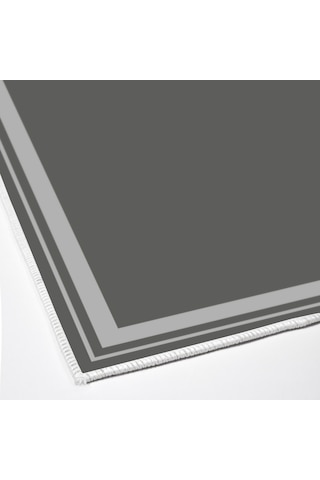 Dijital Kaymaz Yıkanabilir Mutfak Banyo Salon Paspas Halısı Trend Modern Al4007 Antrasit