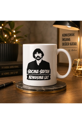 Saçma Konusma Yazılı Kupa Beyaz