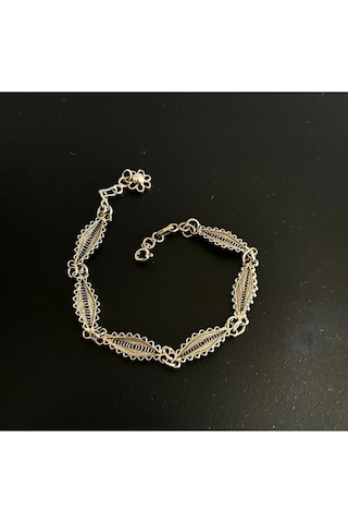 Oriental Kuyumculuk Jewellery Telkari Gümüş Bileklik Gri