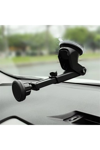 Mufunye Araç Telefon Tutucu Manyetik Süspansiyonlı Kol İle Sabitleyici, Abs Silikon Malzeme, 3.5-6.0 İnç Ekranlar İçin, Süngerli Tutucu Siyah Siyah