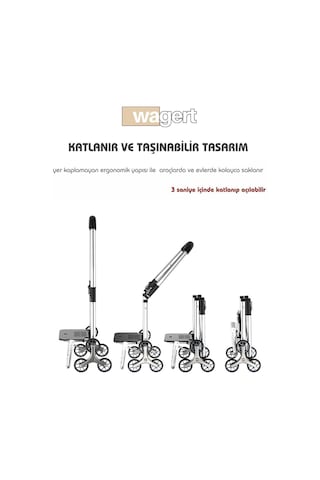 Ses Yapmaz 3 Tekerlekli Su Geçirmez Çantalı Aliminyum Gövdeli Lüks Pazar Arabası