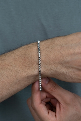 Yuvarlak Kibar Erkek Çelik Zincir Bileklik 4 Mm 21 Cm Eck07B