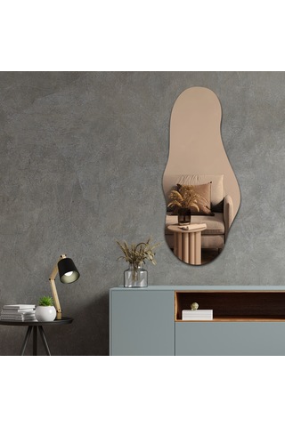 Salon Duvar Aynası Bronz Ayna Havana Ayna 50cm X 115cm Bronz