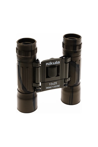 Nikula 10x25 El Dürbünü - Askeri - Kauçuk Kaplama - 1000m/96m Kahverengi