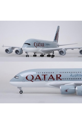 Qatar Airways A380 Yolcu Uçağı Model Uçak 1/160 Ölçek 46cm
