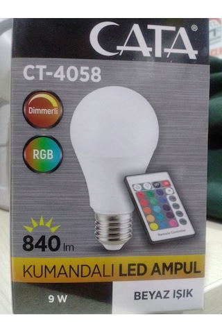 Uzaktan Kumandalı Led Ampul / Çok Renkli Ampul / Kumandalı Led Ampul Mavi Işık E27 Led Ampul 9 Watt