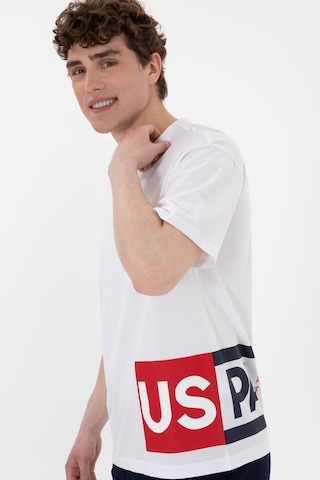 U.S. Polo Assn. Erkek Comfort Fit Bisiklet Yaka Beyaz Tişört 50306879-VR013