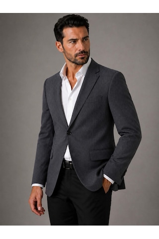 Classics Men Erkek İtalyan Kesim Lacivert Çizgili Blazer Ceket Klasik Ve Modern Şıklık - 7715 Koyu Mavi