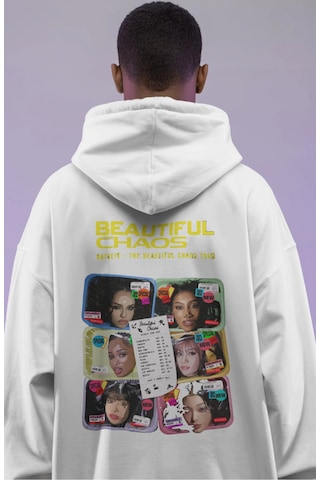 Sevbano Beautiful Chaos Katseye Kpop Müzik Grubu Sırt Baskılı Unisex Over beyaz