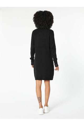 Colins Regular Fit Balıkçı Yaka Siyah Kadın Elbise Cl1061449 Q1 V 001