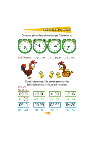 Çıkartmalı Saatler-İlk Okul Eğlenceli Matematik- Limonkids