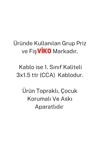 Ekonomik Siyah 3'lü Anahtarlı Topraklı Çocuk Korumalı Grup Priz 10 Metre Kablo 10 M