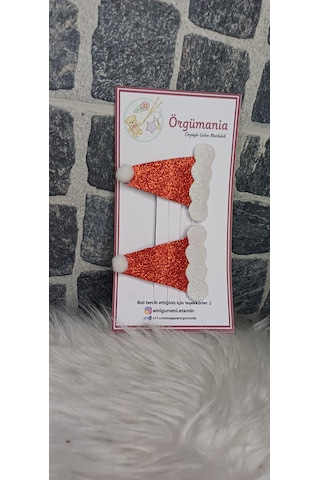 Örgümania Çıtçıtlı Toka- Eva Yılbaşı Tokası - Yılbaşı Şapkası Kırmızı