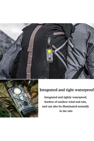 Ebitda Çok İşlevli Güneş Enerjili Mini Anahtarlık Işık - 2000mah Pil, 9 Renk Ayarlanabilir, Su Geçirmez, Kamp İçin Siyah