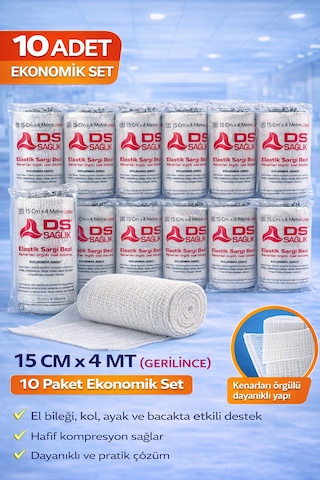 Elastik Sargı Bezi 15x4 Metre Gerilince Kenarları Örgülü Özel Dokuma
