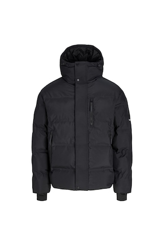 Jack & Jones Erkek Kapüsonlu Fermuar Kapamali Puffer Mont - Trace - 12301850 Siyah