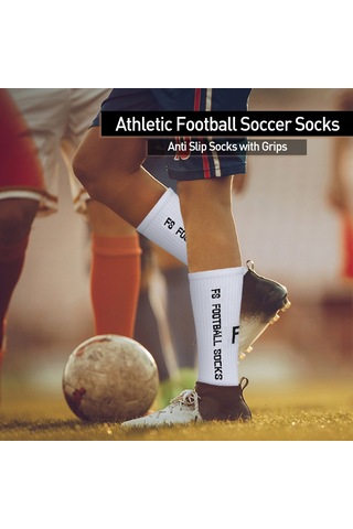 Folinda 6 Çift Futbol Çorabı, Noktalı Yapışkan, 3 Renk Seçeneği Beyaz/siyah/kırmızı , 39-46 Numara Siyah Ve Beyaz Ve Kırmızı