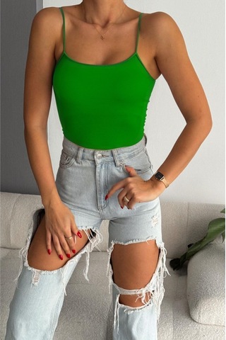 Balenbi Kadın Basic Ip Askılı Uzun Penye Body 1067 Benetton