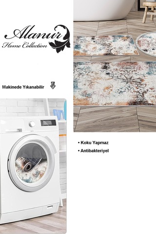 Dekoreko Kaymaz Taban Djt 3 Lü Banyo Paspas Takımı Star Pamuk Karışık Modern 609m Renkli
